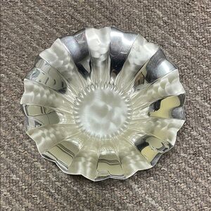 Silver and Brushed Silver Fluted Bowl